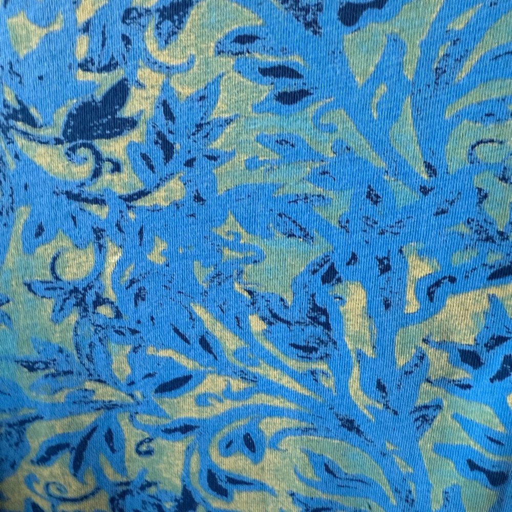 PERUVIAN CONNECTION‎ Lecce Dress Midi Blue Brass  Floral Pima Cotton Blend M - Picture 5 of 6